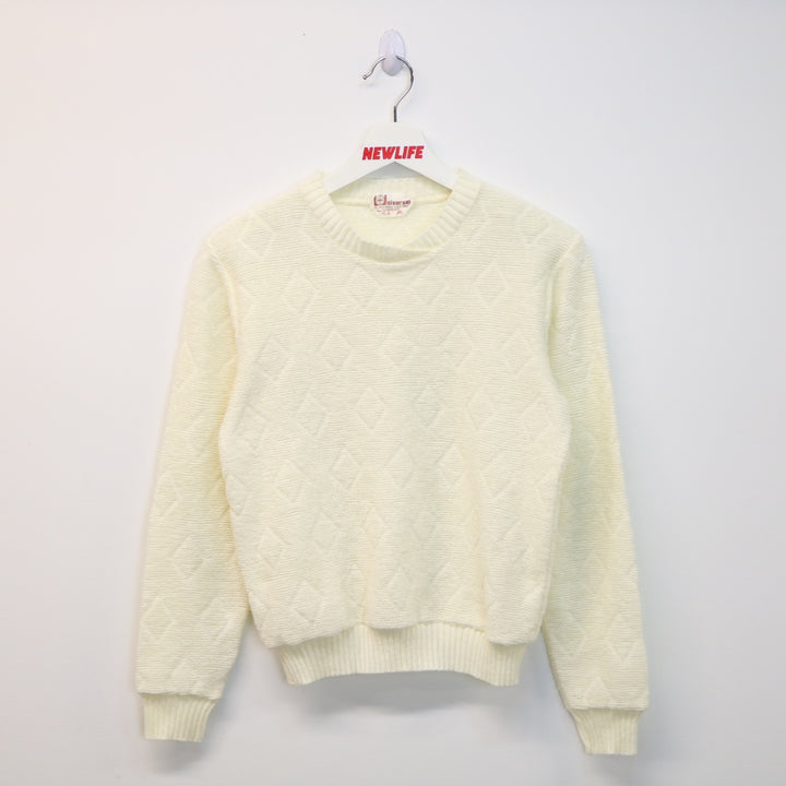Vintage 70's Diamond Texture Knit Sweater - XS-NEWLIFE Clothing
