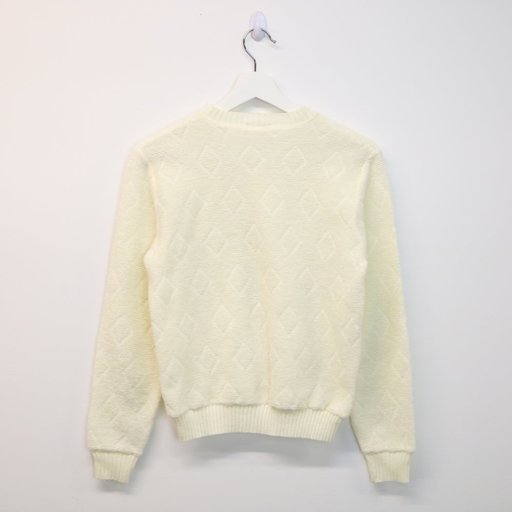 Vintage 70's Diamond Texture Knit Sweater - XS-NEWLIFE Clothing