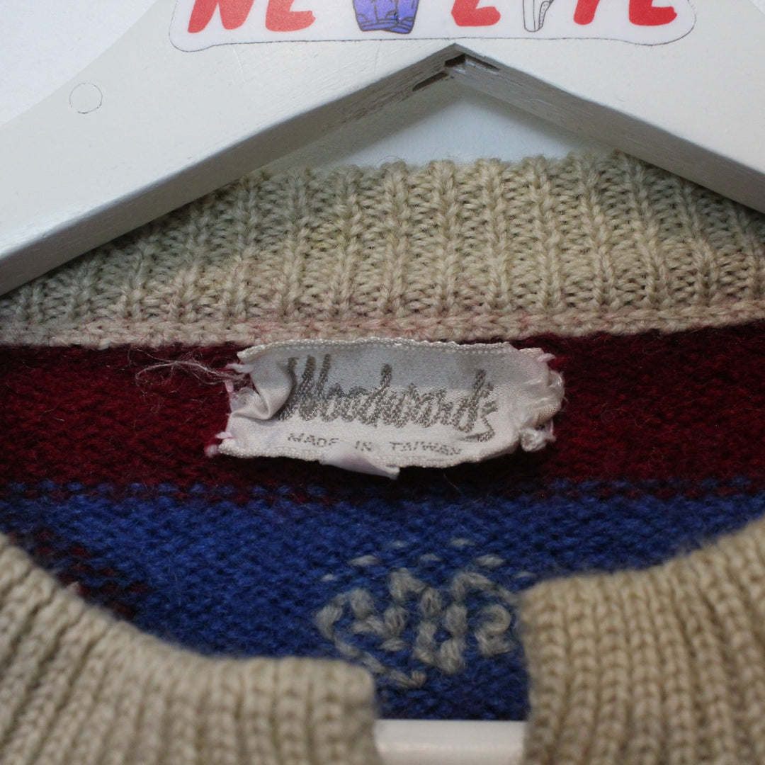 Vintage Patterened Wool Knit Cardigan - S/M-NEWLIFE Clothing