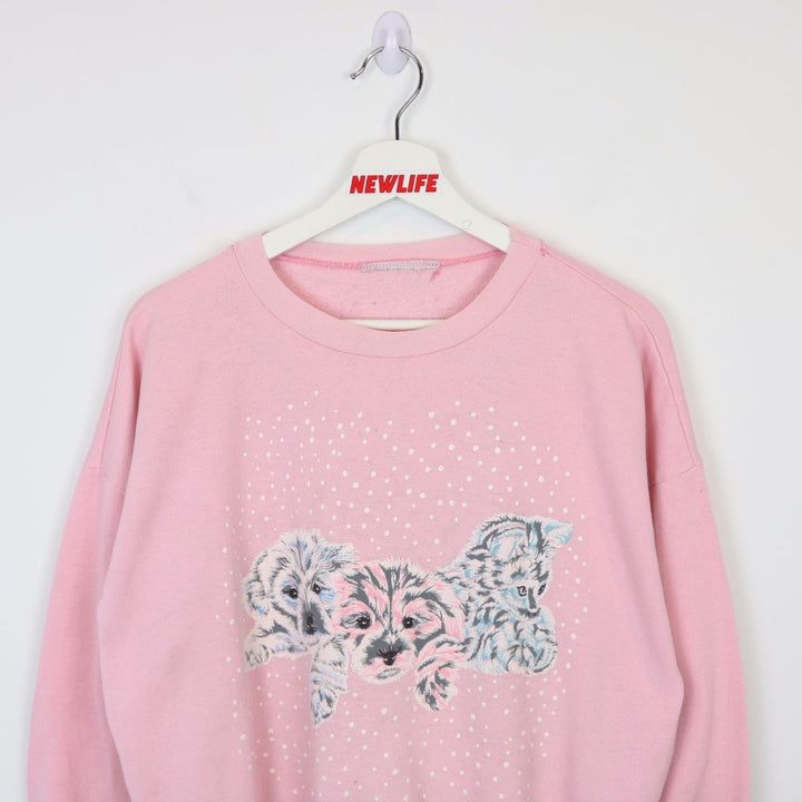 Vintage 80's Puppy and Kitten Nature Crewneck - M-NEWLIFE Clothing