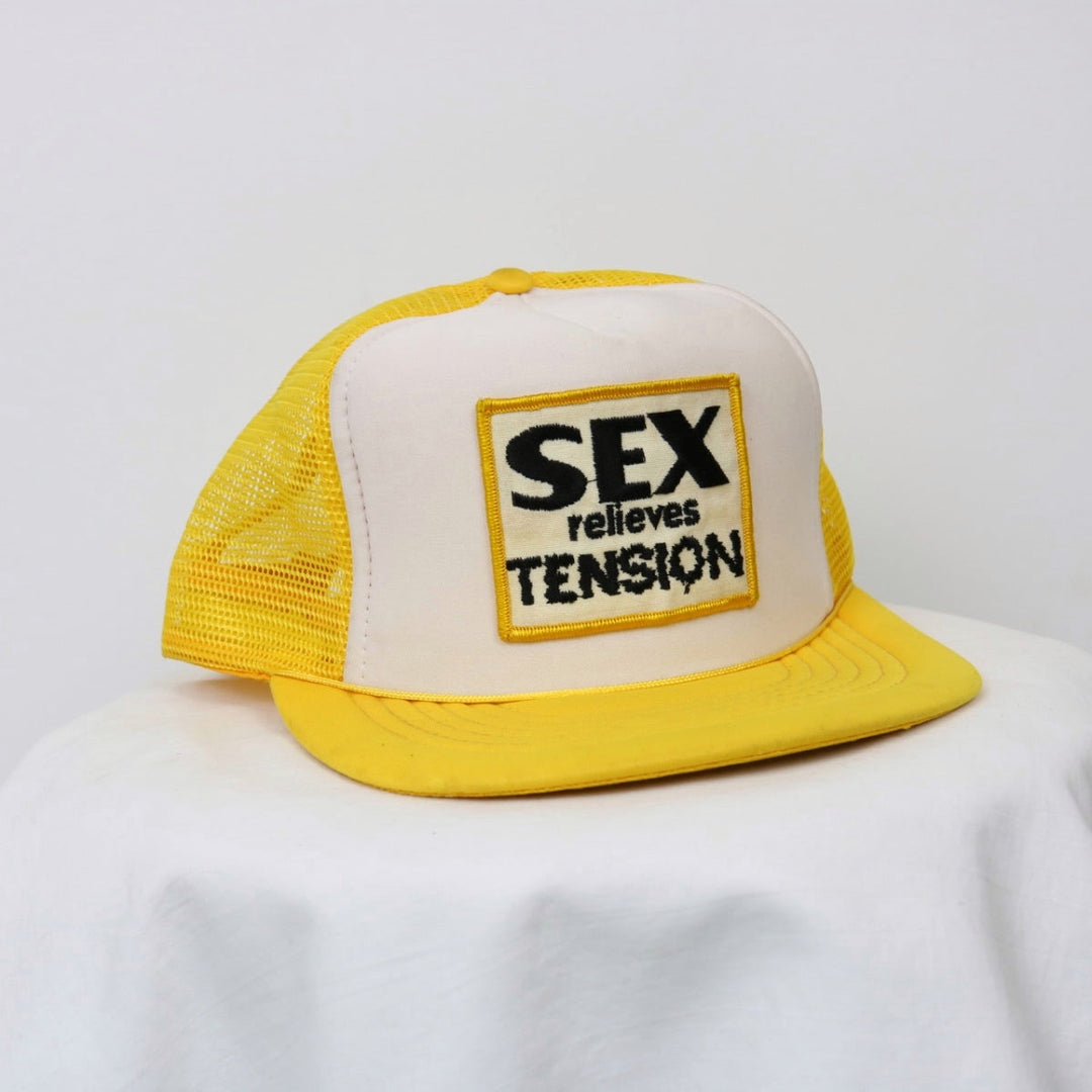 Vintage 80's Sex Relieves Tension Trucker Hat - OS-NEWLIFE Clothing