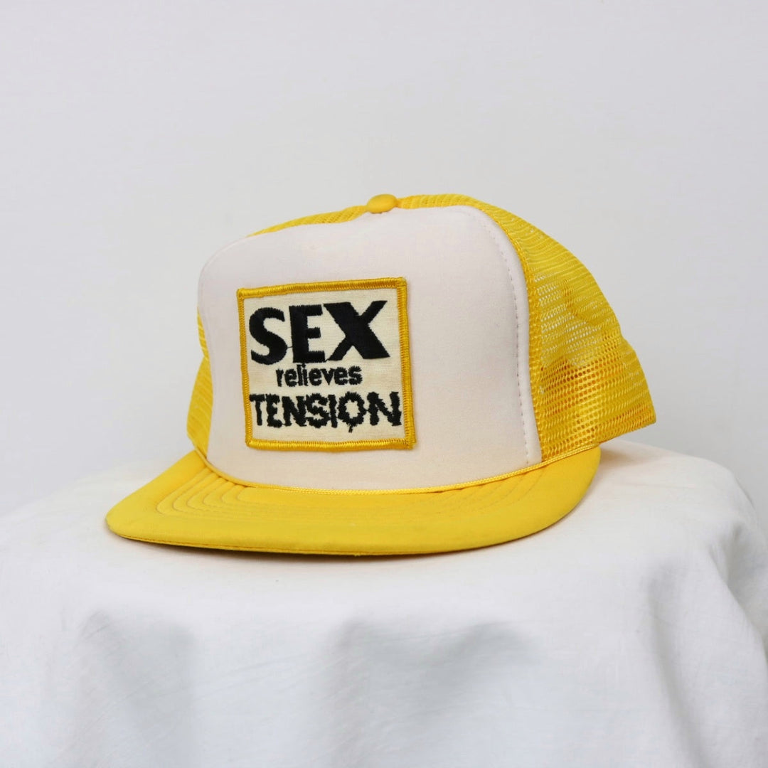 Vintage 80's Sex Relieves Tension Trucker Hat - OS-NEWLIFE Clothing