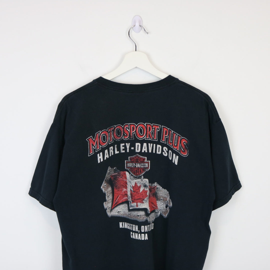 Vintage 00's Harley Davidson Ontario Tee - L-NEWLIFE Clothing