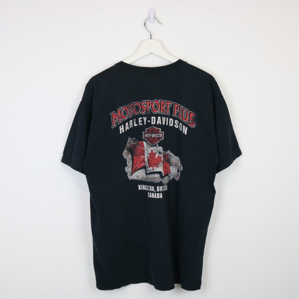 Vintage 00's Harley Davidson Ontario Tee - L-NEWLIFE Clothing