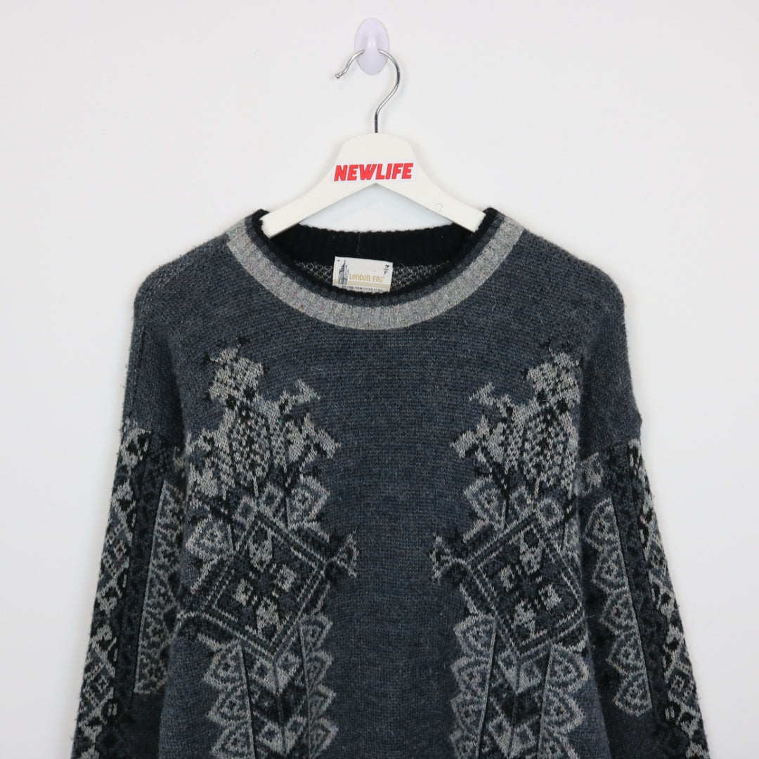 Vintage 80's London Fog Patterned Knit Sweater - S-NEWLIFE Clothing