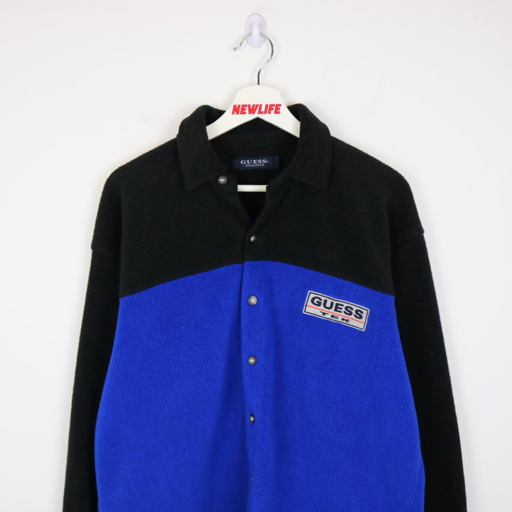 Vintage 00's Guess Tek Fleece Button Up Shacket - L-NEWLIFE Clothing
