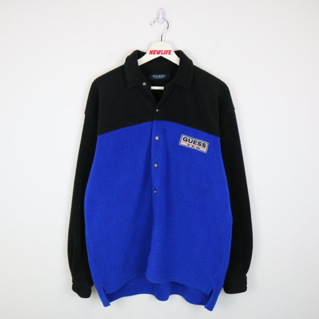 Vintage 00's Guess Tek Fleece Button Up Shacket - L-NEWLIFE Clothing