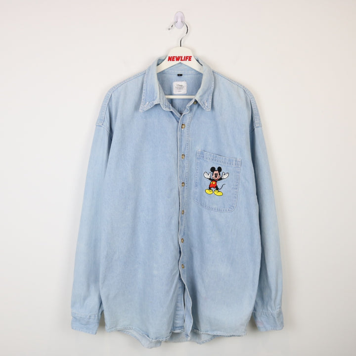 Vintage 90's Disney Mickey Mouse Denim Button Up - L-NEWLIFE Clothing