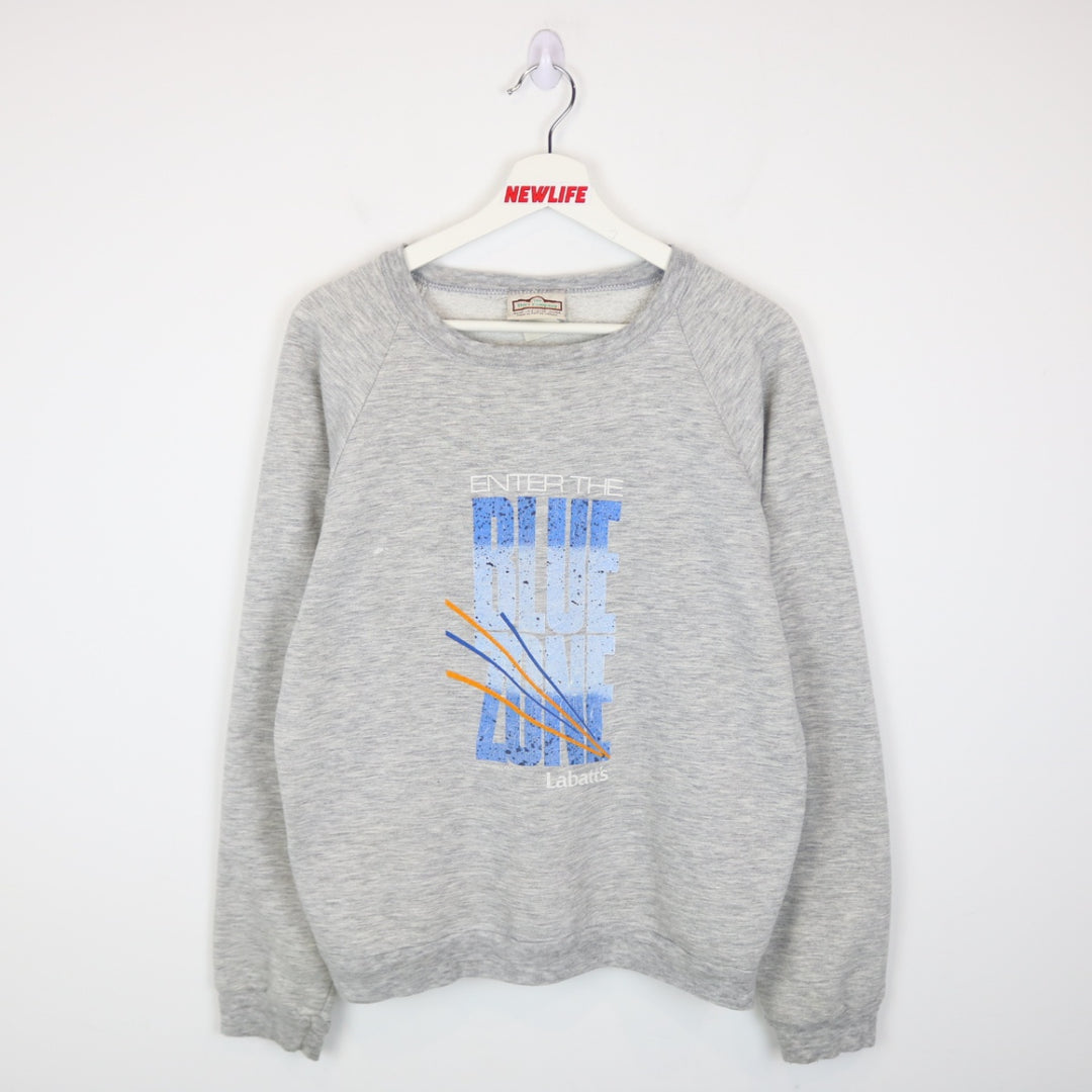 Vintage 1988 Enter the Blue Zone Labatt Beer Crewneck - L-NEWLIFE Clothing