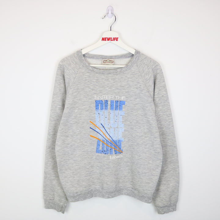 Vintage 1988 Enter the Blue Zone Labatt Beer Crewneck - L-NEWLIFE Clothing