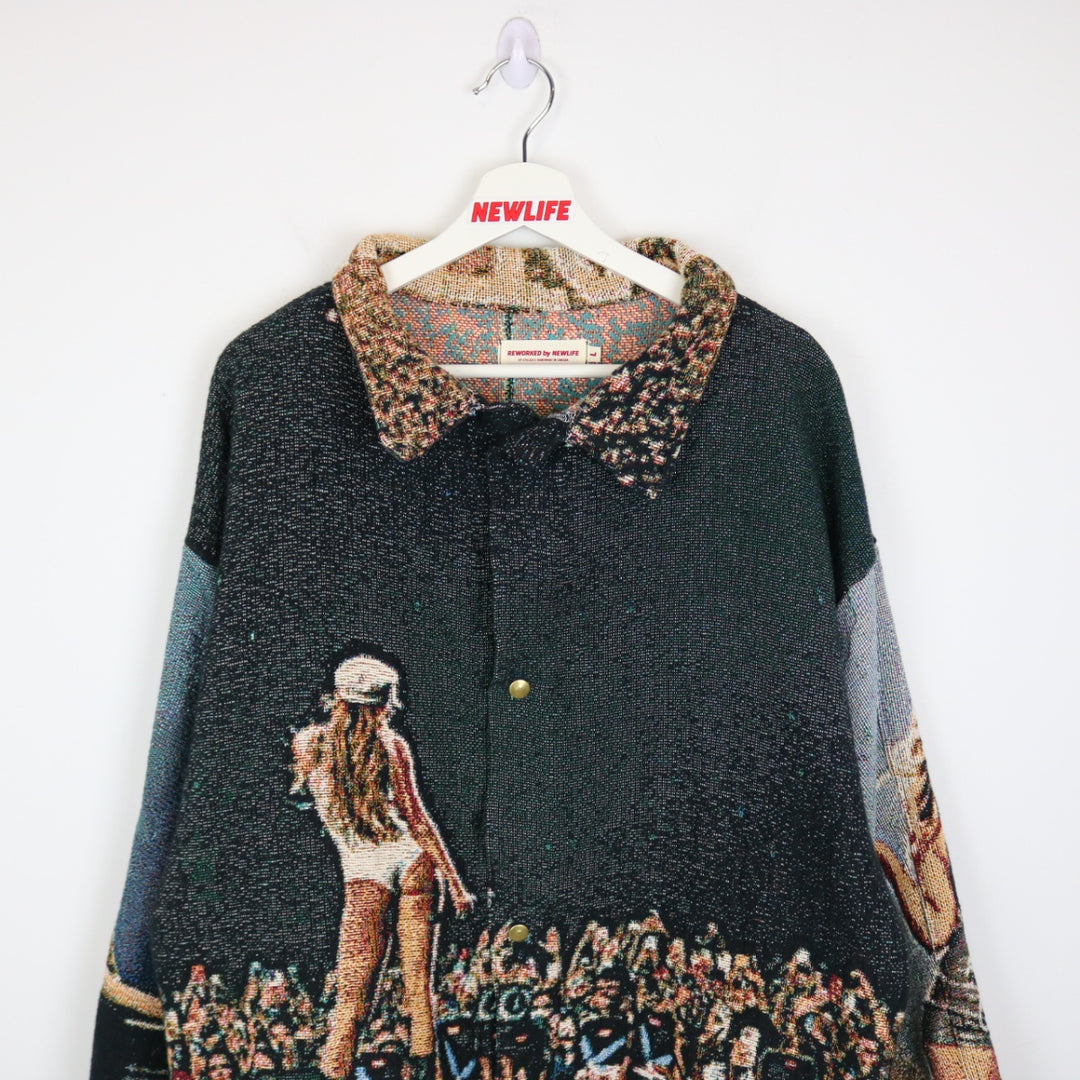 Custom Reworked Tate Mcrae Tapestry Jacket - L-NEWLIFE Clothing