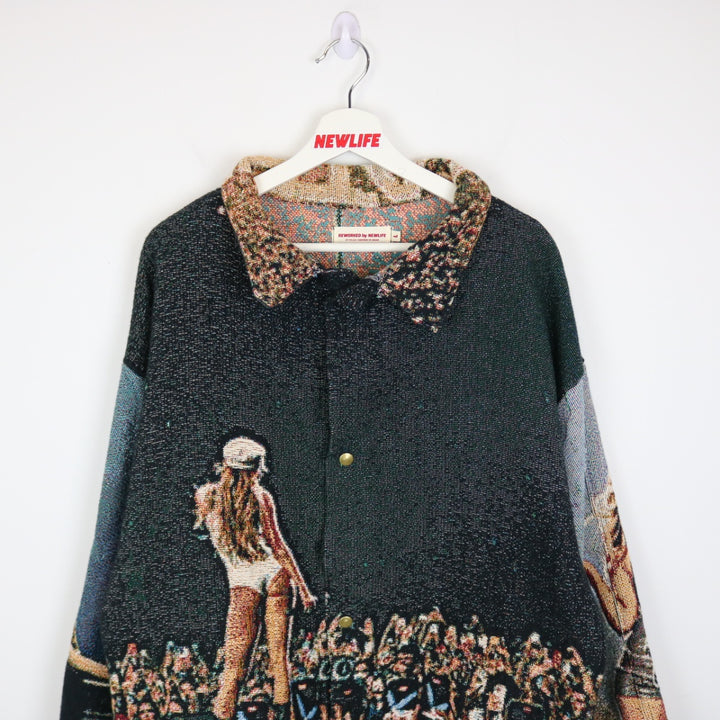Custom Reworked Tate Mcrae Tapestry Jacket - L-NEWLIFE Clothing
