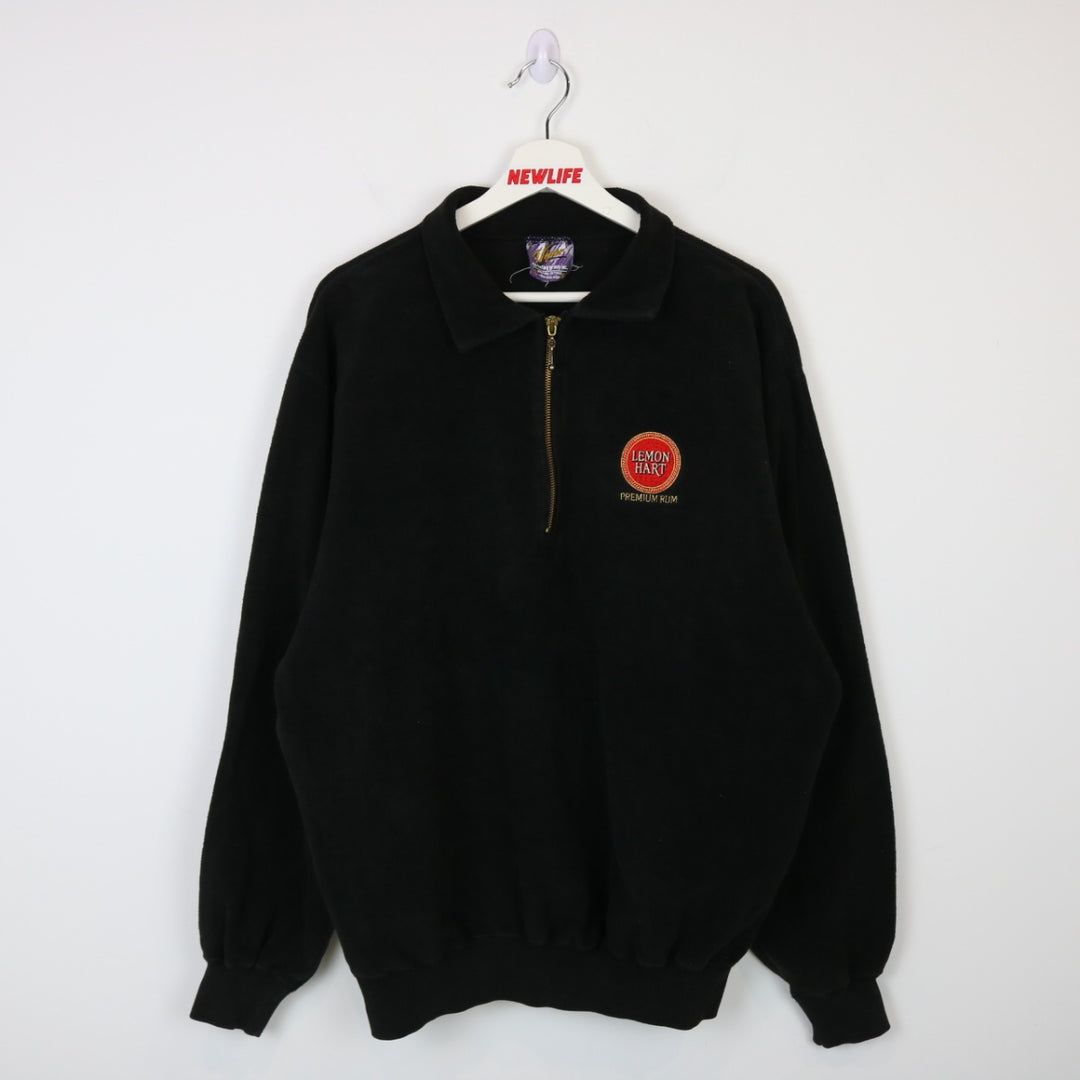 Vintage 90's Lemon Hart Rum Quarter Zip Sweater - L-NEWLIFE Clothing