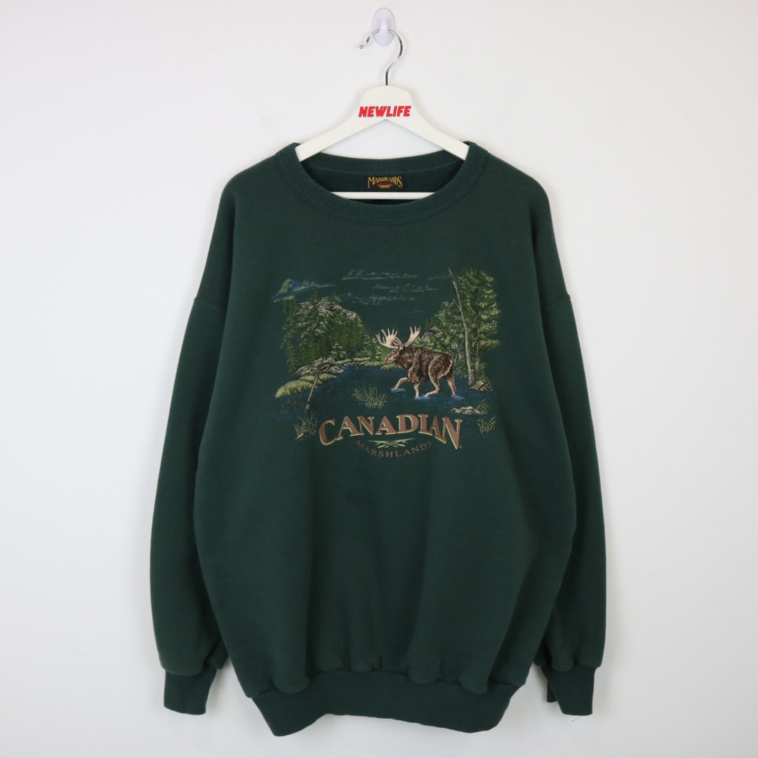 Vintage 90's Canadian Marshlands Nature Crewneck - XL-NEWLIFE Clothing