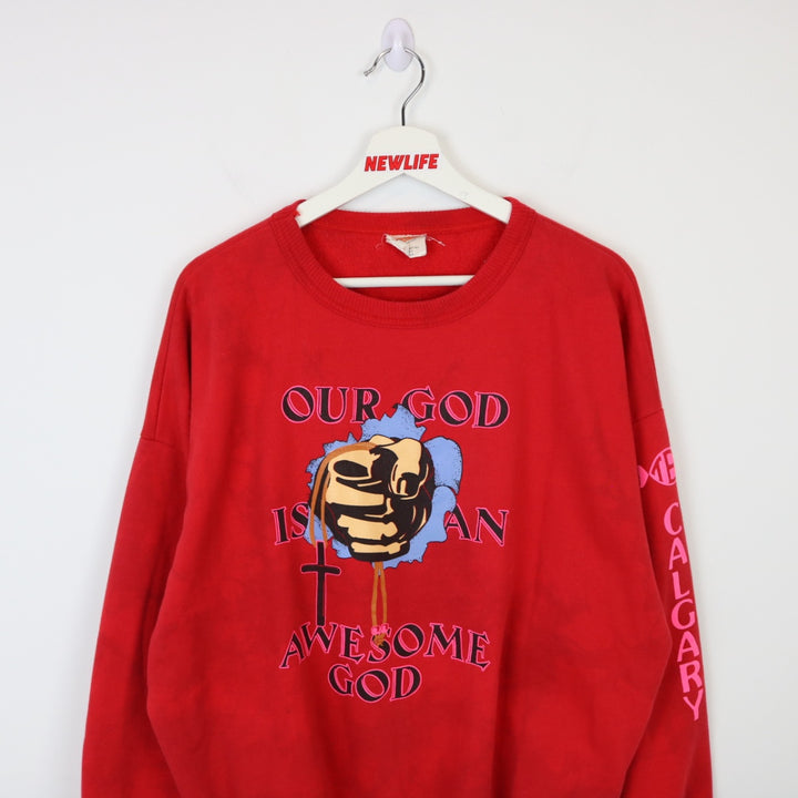 Vintage 80's Our God TEC Calgary Crewneck - XL-NEWLIFE Clothing