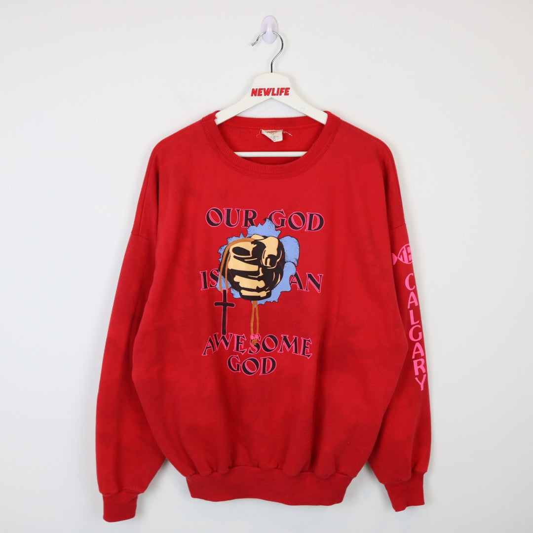 Vintage 80's Our God TEC Calgary Crewneck - XL-NEWLIFE Clothing