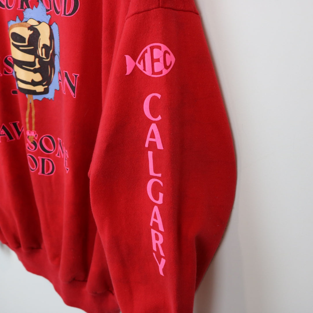 Vintage 80's Our God TEC Calgary Crewneck - XL-NEWLIFE Clothing