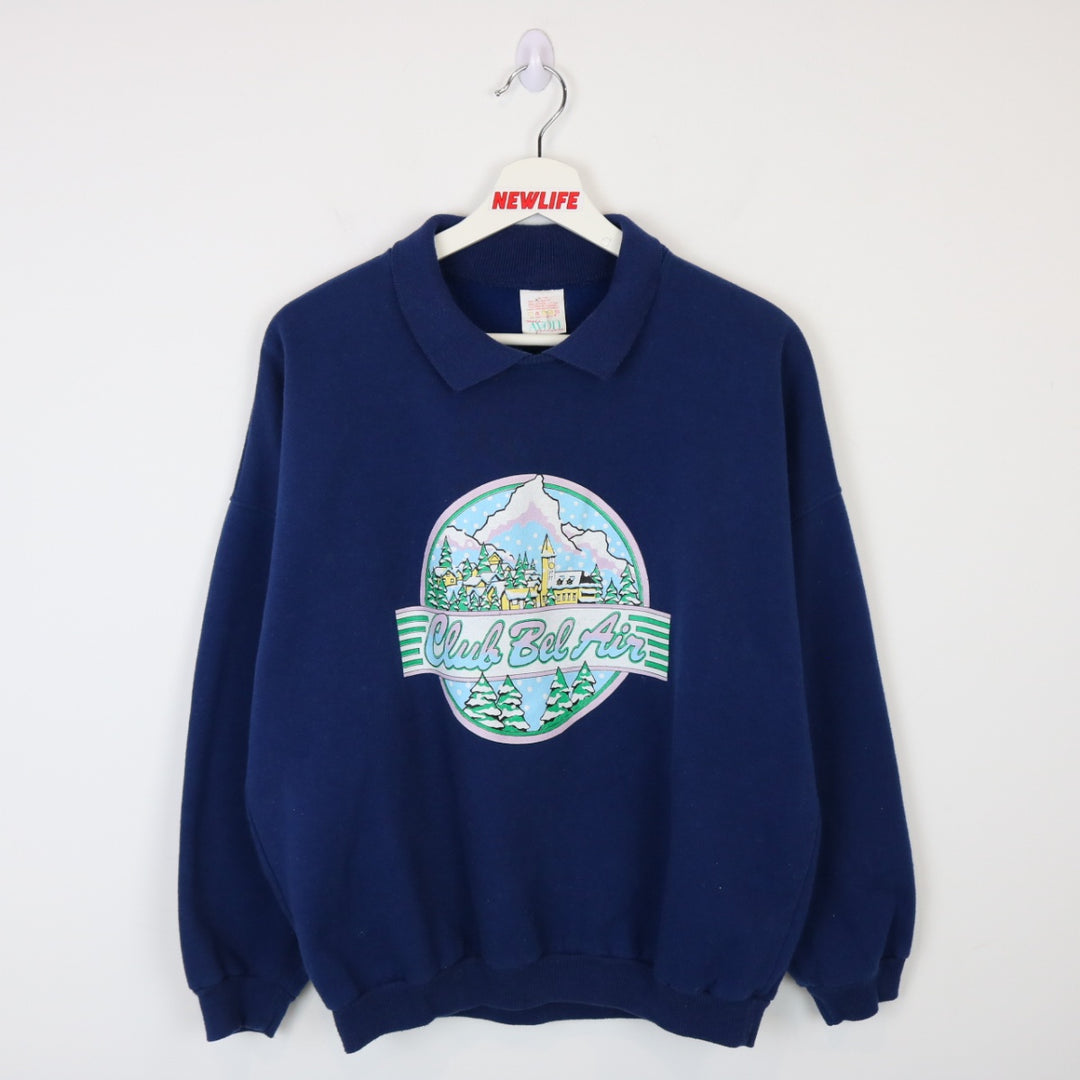 Vintage 90's Club Bel Air Collared Crewneck - L-NEWLIFE Clothing