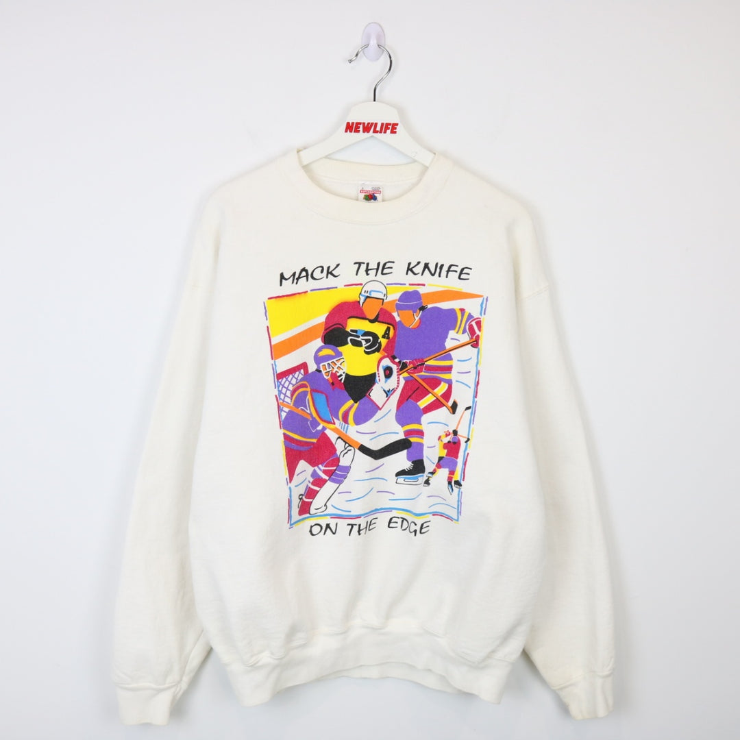 Vintage 90's Mack the Knife Hockey Crewneck - L-NEWLIFE Clothing