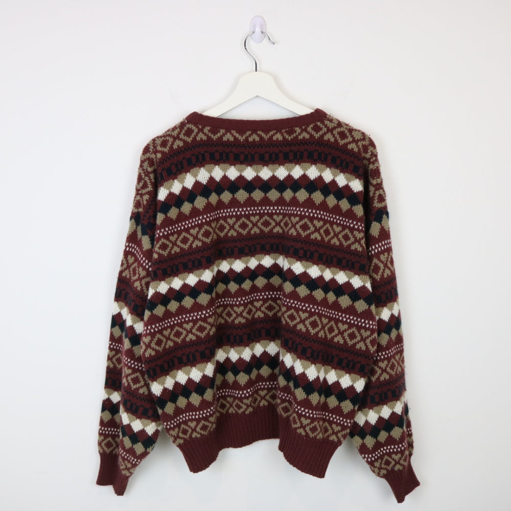 Vintage 80's Jonathan Bryan Patterned Knit Sweater - L-NEWLIFE Clothing