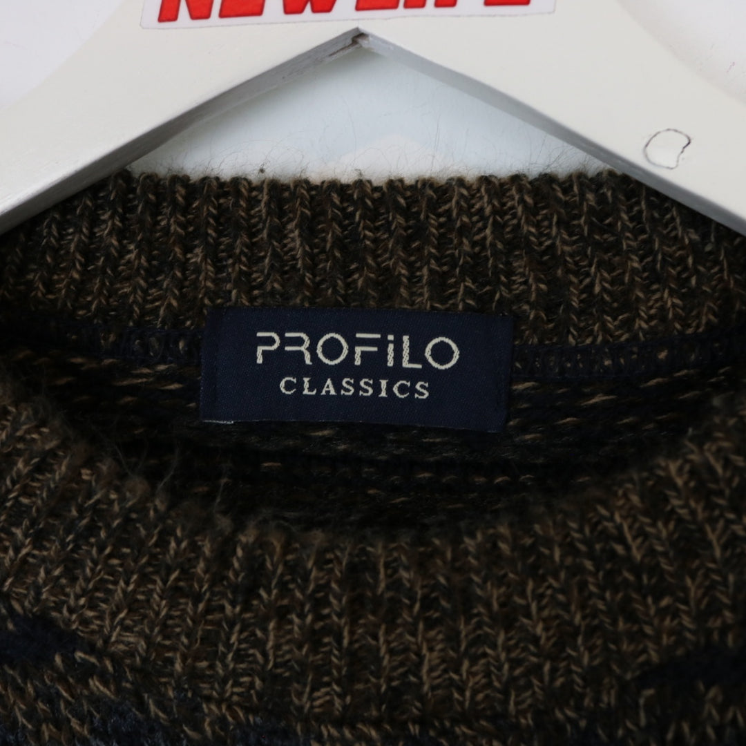 Vintage 90's Profilo Patterned Knit Sweater - L-NEWLIFE Clothing