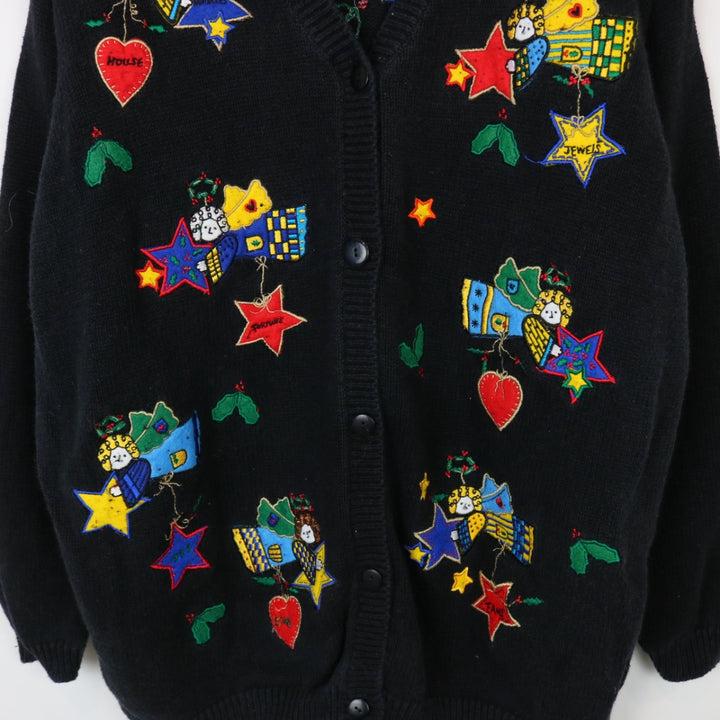 Vintage 90's Angels Knit Cardigan Sweater - L-NEWLIFE Clothing