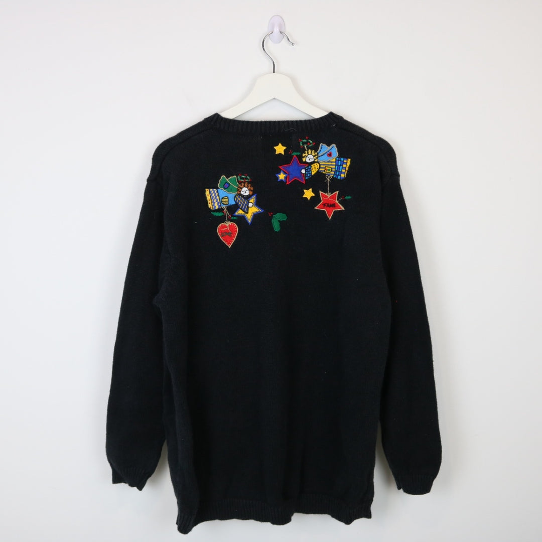 Vintage 90's Angels Knit Cardigan Sweater - L-NEWLIFE Clothing