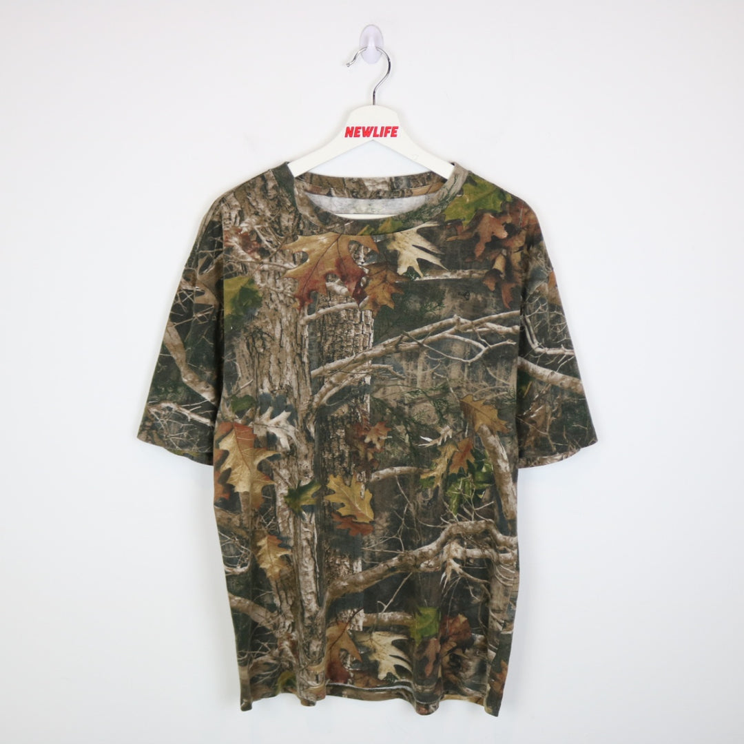 Y2K Red Head Real Tree Camo Tee - L-NEWLIFE Clothing