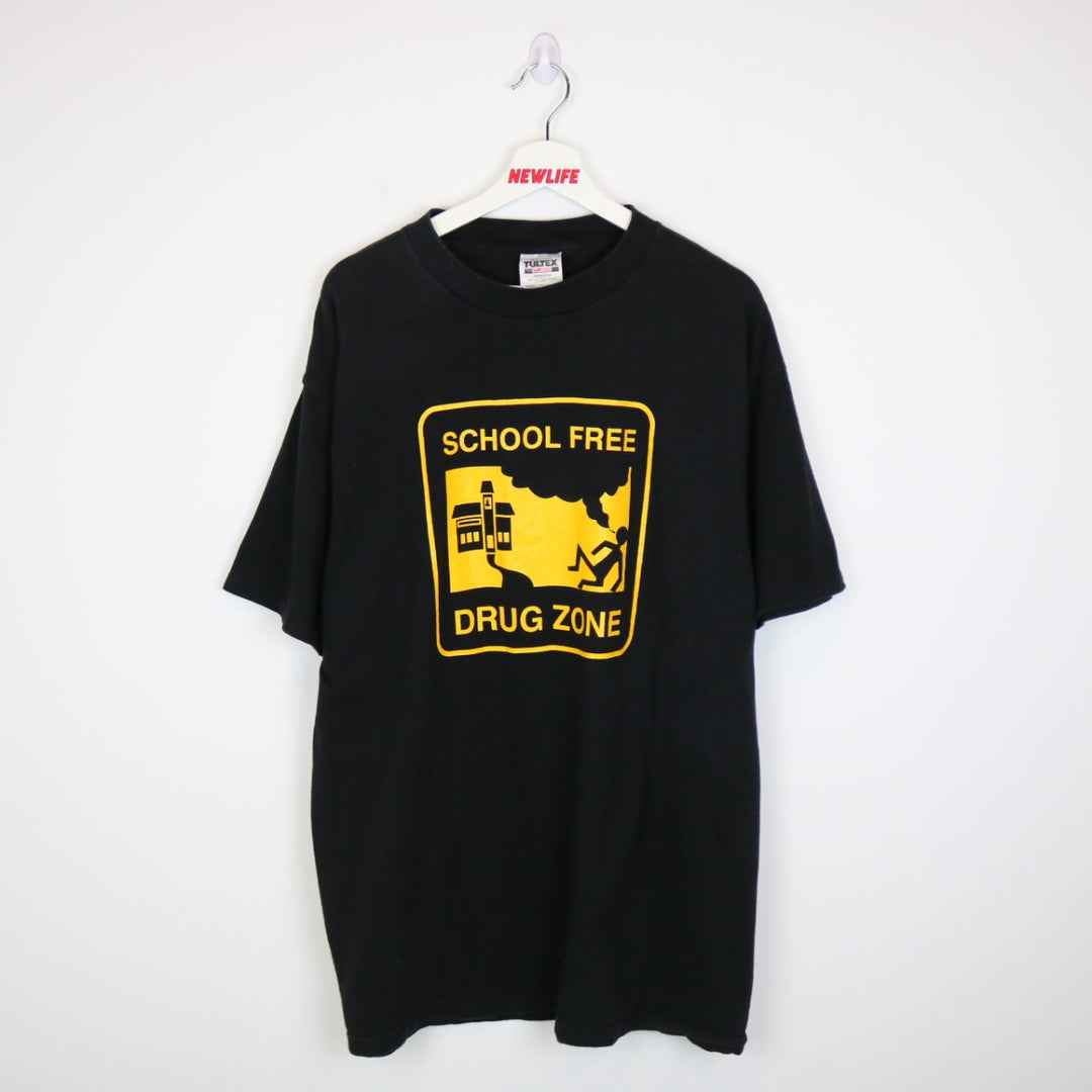 Vintage 90's School Free Drug Zone Tee - XL-NEWLIFE Clothing