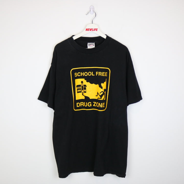 Vintage 90's School Free Drug Zone Tee - XL-NEWLIFE Clothing