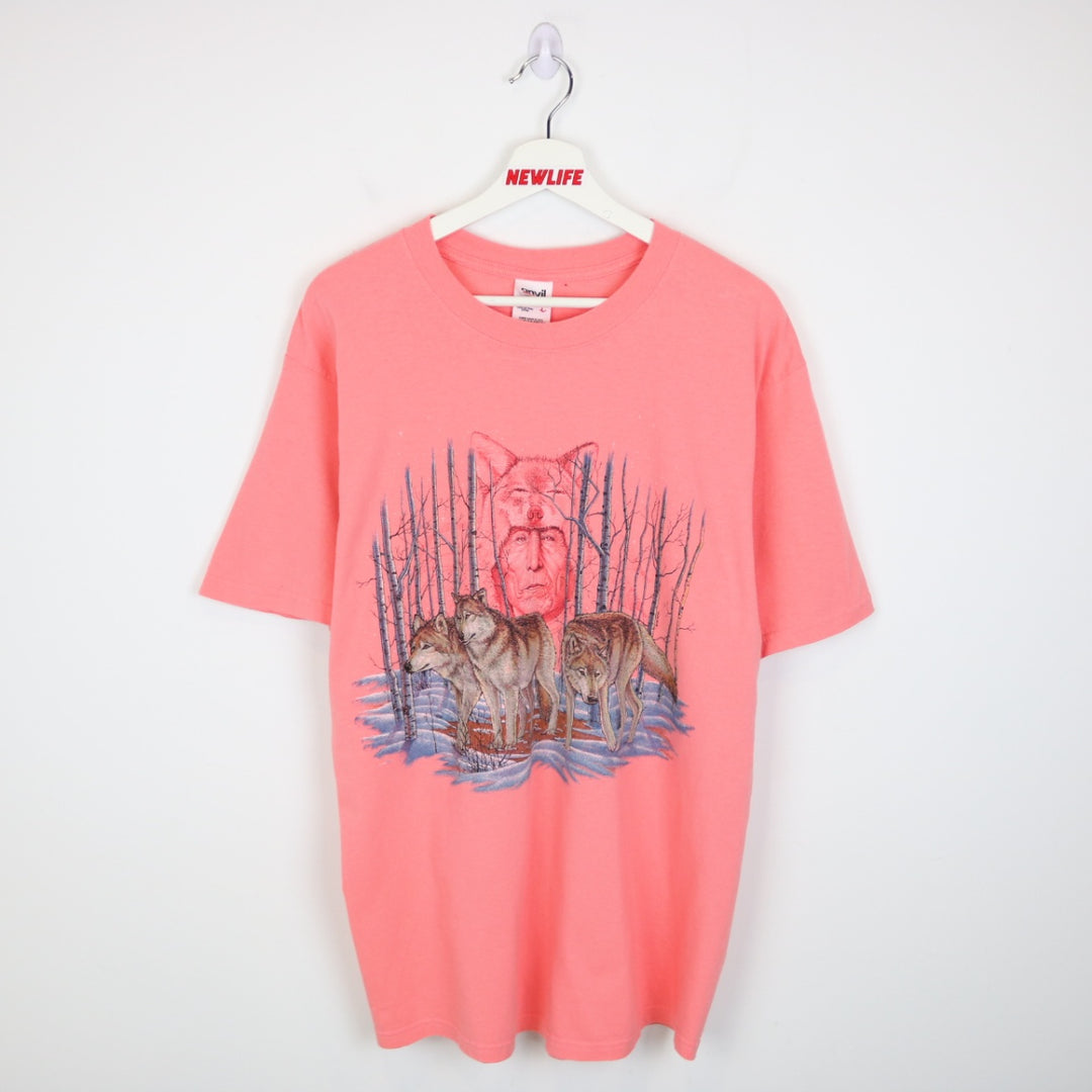 Vintage 90's Wolf Nature Tee - L-NEWLIFE Clothing