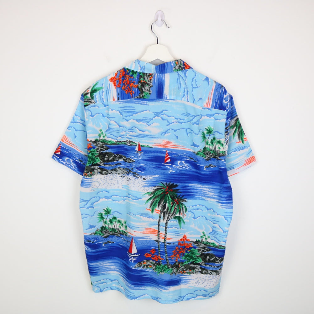 Vintage 80's Hawaii Nature Patterened Short Sleeve Button Up - L-NEWLIFE Clothing