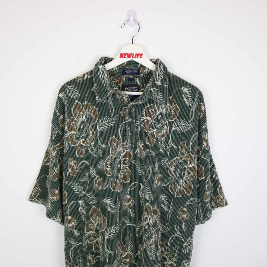 Vintage 90's Muskoka Lakes Textured Flower Polo Shirt - L-NEWLIFE Clothing