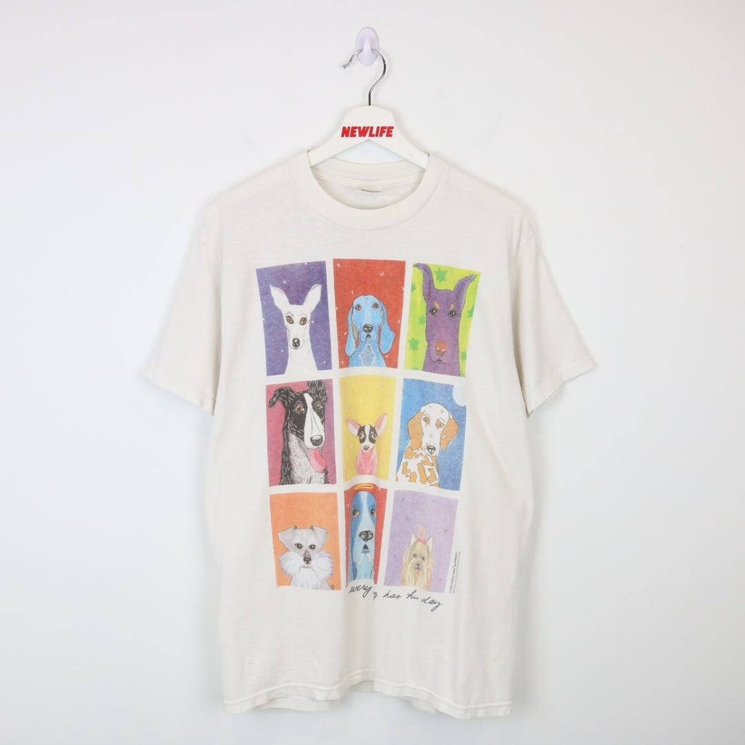 Vintage 2000 Dog Nature Art Tee - M-NEWLIFE Clothing