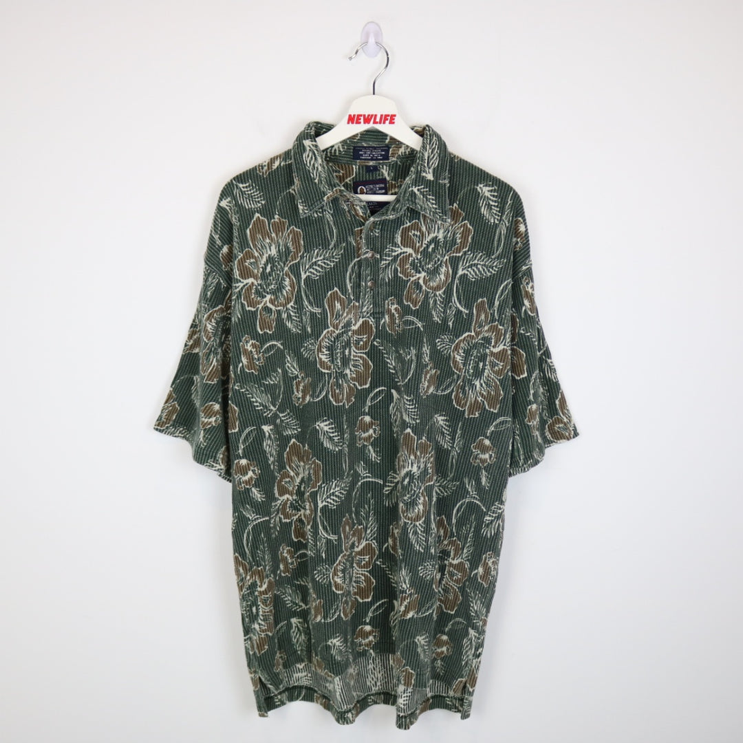 Vintage 90's Muskoka Lakes Textured Flower Polo Shirt - L-NEWLIFE Clothing