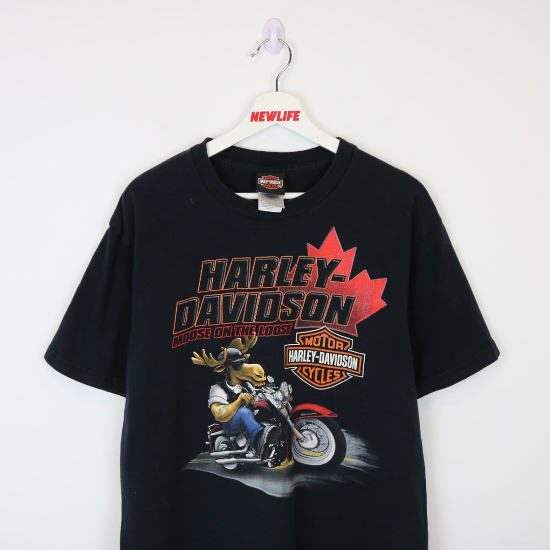 Vintage 00's Harley Davidson Moose on the Loose Tee - L-NEWLIFE Clothing