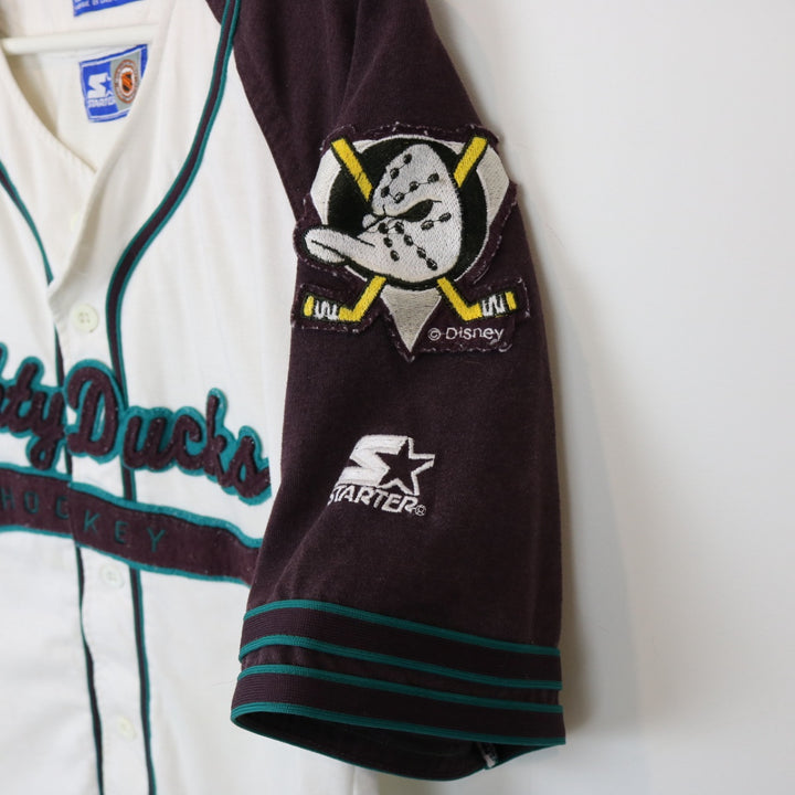 Vintage 90's NHL Mighty Ducks Starter Baseball Jersey - M-NEWLIFE Clothing