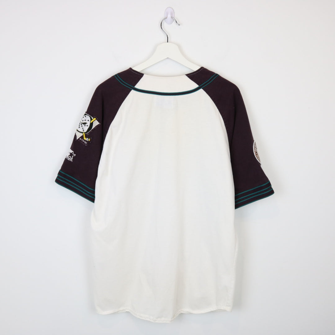 Vintage 90's NHL Mighty Ducks Starter Baseball Jersey - M-NEWLIFE Clothing