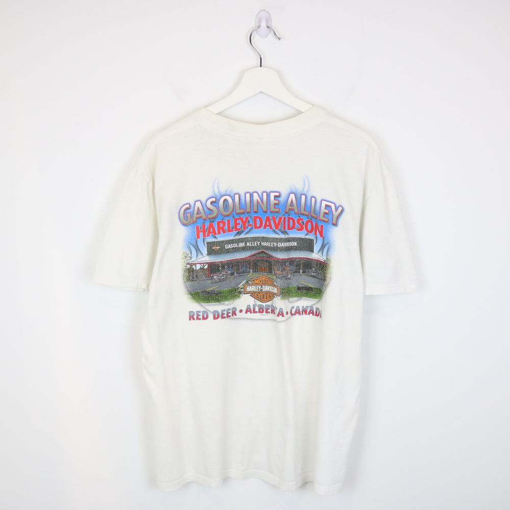 Vintage 2008 Harley Davidson Red Deer Tee - L-NEWLIFE Clothing