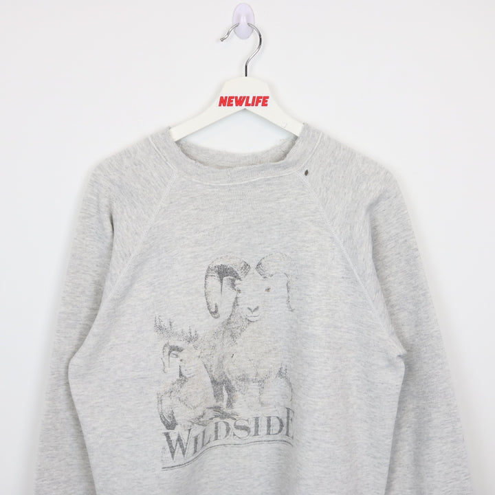 Vintage 80's White Ram Wildside Crewneck - M-NEWLIFE Clothing