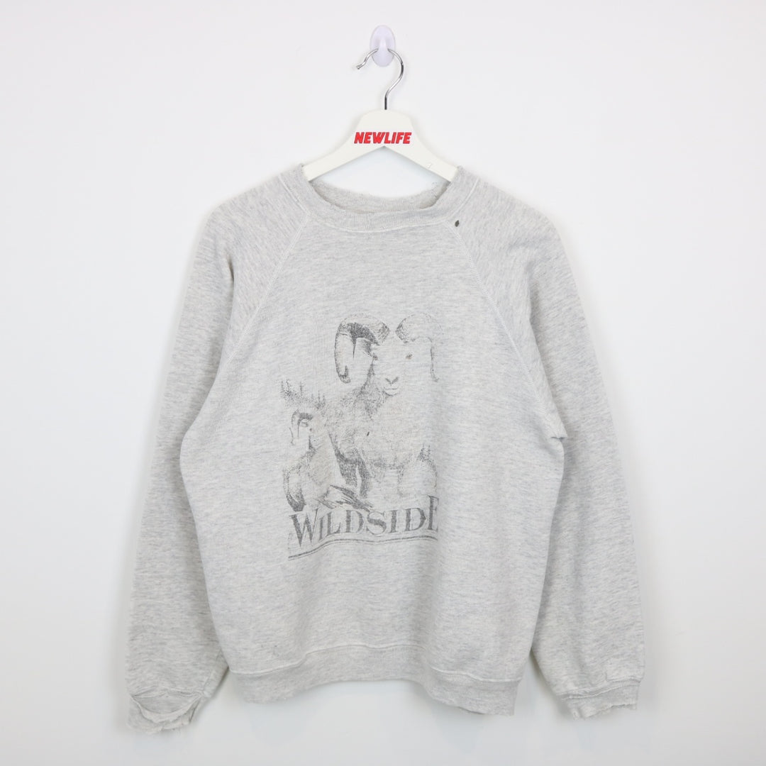 Vintage 80's White Ram Wildside Crewneck - M-NEWLIFE Clothing