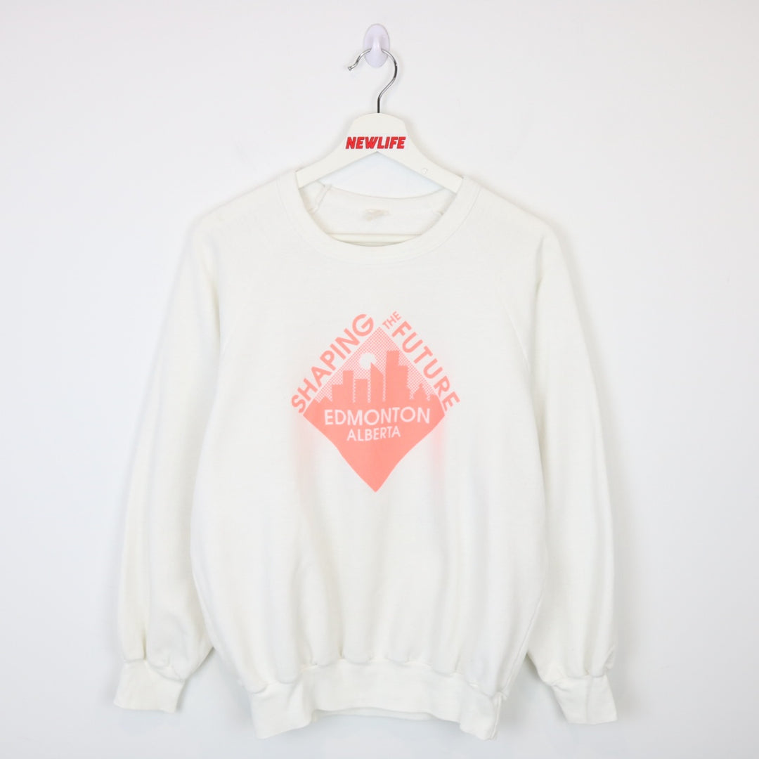 Vintage 80's Shaping the Future Edmonton Crewneck - M-NEWLIFE Clothing