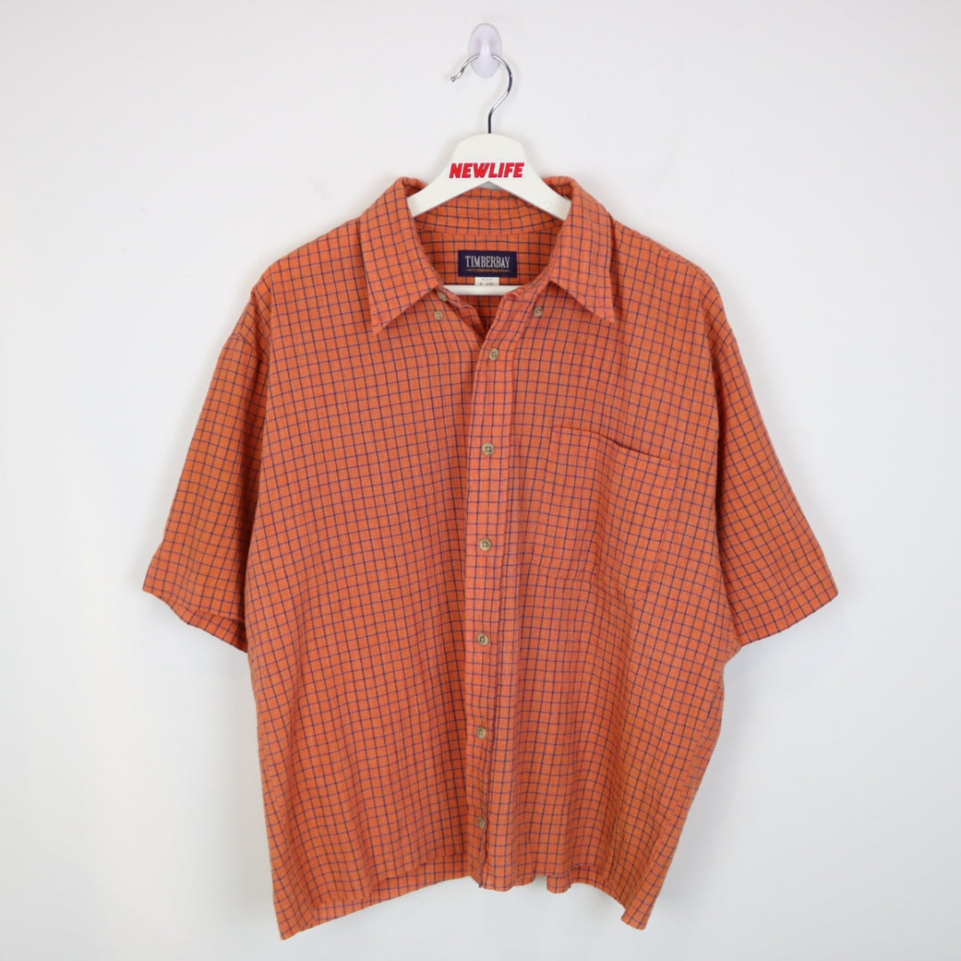 Vintage 90's Plaid Timberbay Short Sleeve Button Up - L-NEWLIFE Clothing