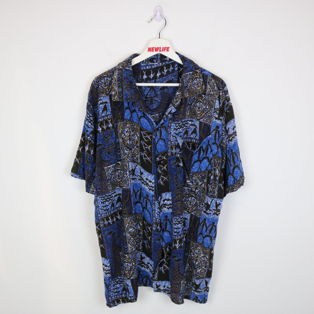 Vintage Patterned Short Sleeve Button Up - M/L-NEWLIFE Clothing