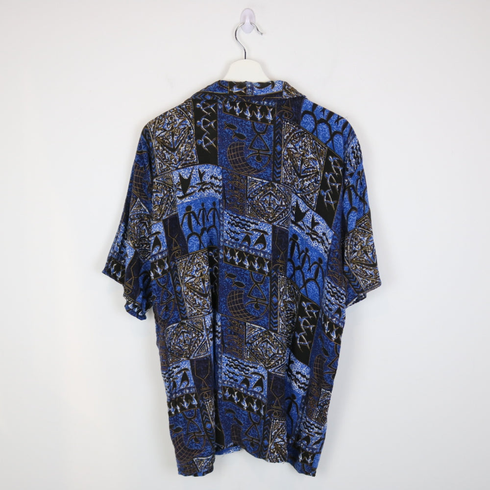 Vintage Patterned Short Sleeve Button Up - M/L-NEWLIFE Clothing