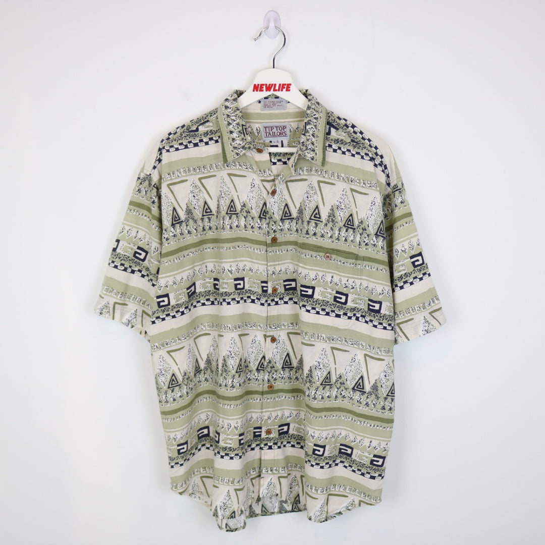 Vintage 90's Patterned Short Sleeve Button Up - L-NEWLIFE Clothing