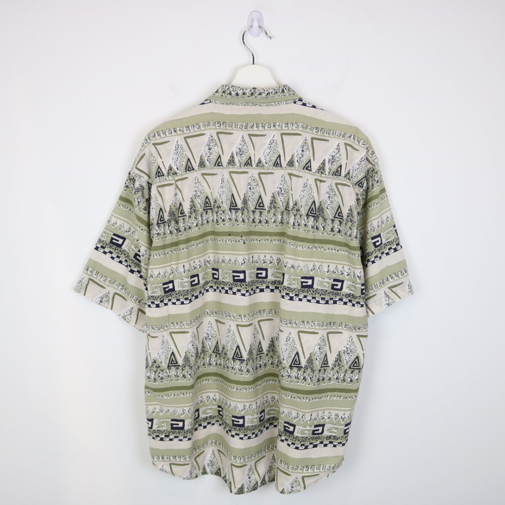 Vintage 90's Patterned Short Sleeve Button Up - L-NEWLIFE Clothing