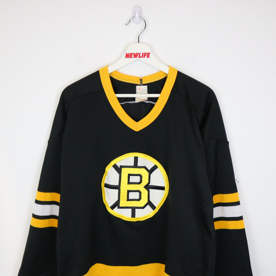 Vintage 80's Boston Bruins Maska CCM NHL Hockey Jersey - M-NEWLIFE Clothing