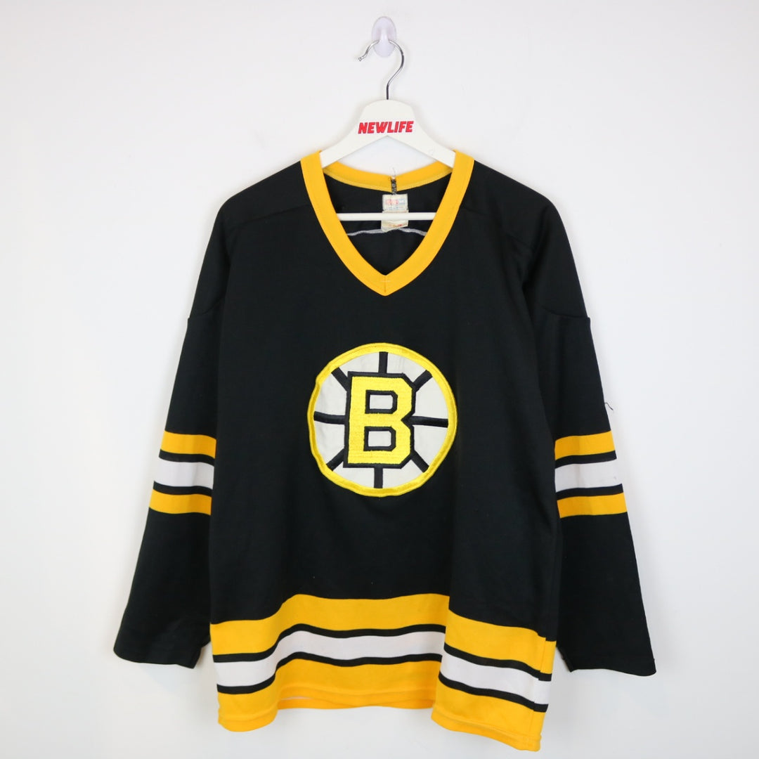 Vintage 80's Boston Bruins Maska CCM NHL Hockey Jersey - M-NEWLIFE Clothing