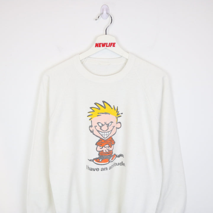 Vintage 80's I Have An Attitude Calvin Crewneck - S-NEWLIFE Clothing